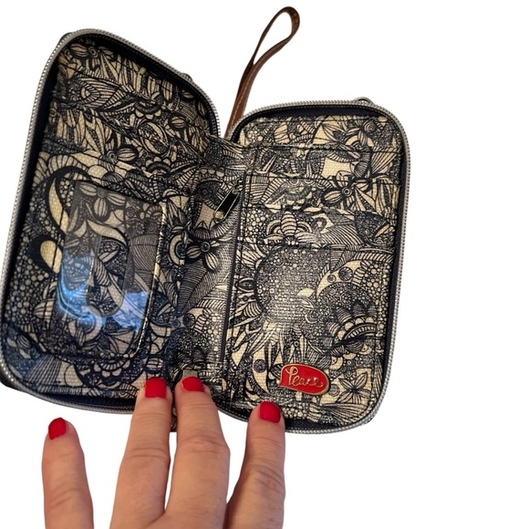 Sakroots Navy Spirit Desert Wrist Wallet Bi Fold Zipper - Picture 3 of 5